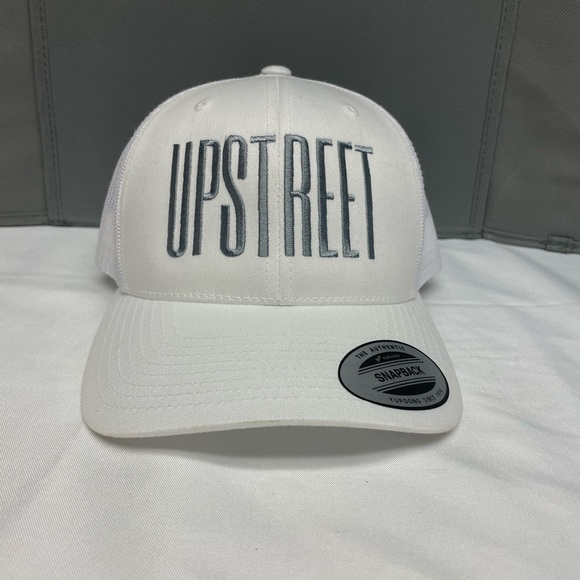 Upstreet Snapback White and Grey Adjustable Style Hat - Picture 1 of 8